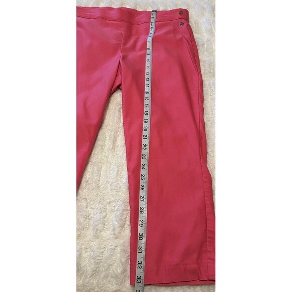 Women's Rafaella Comfort Pink Mid-Rise Capri Pants Viscose Nylon Blend Size 14 - Picture 8 of 15